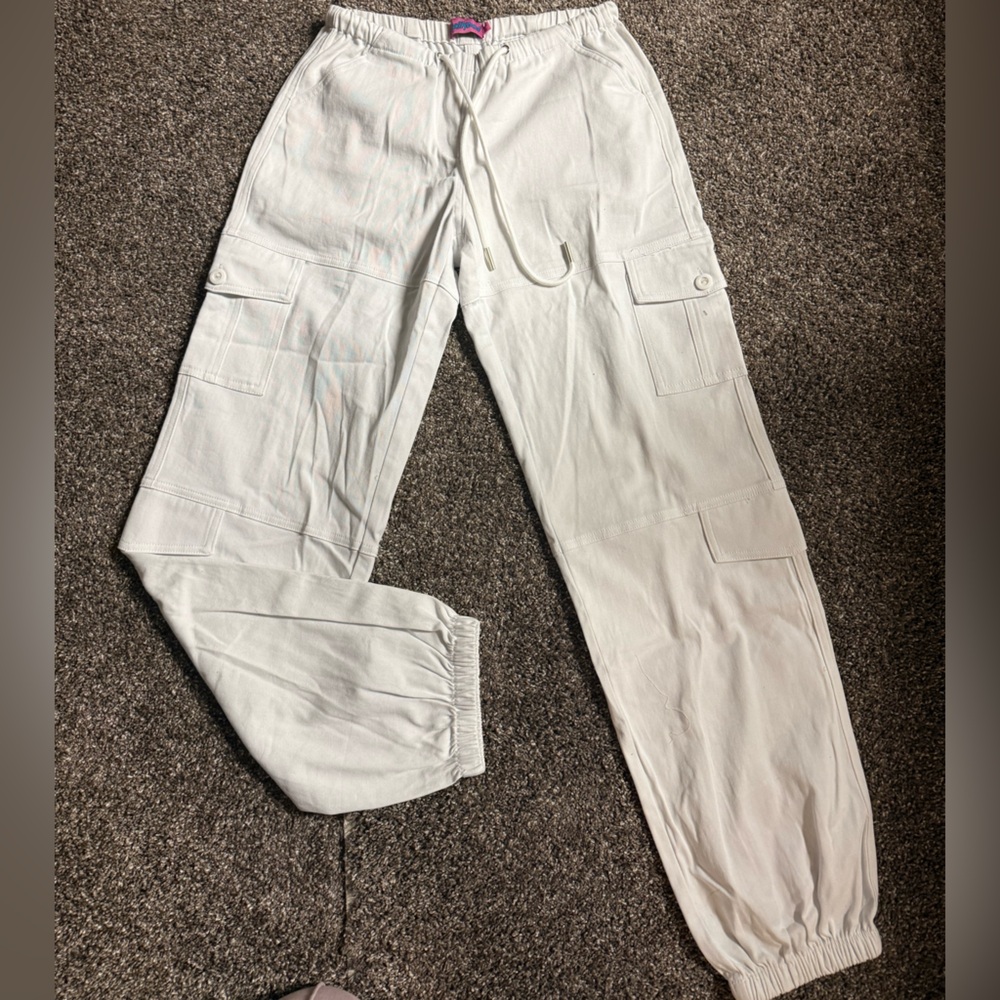 Edikted White Cargo Pants